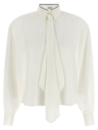 Blusa blanca de seda