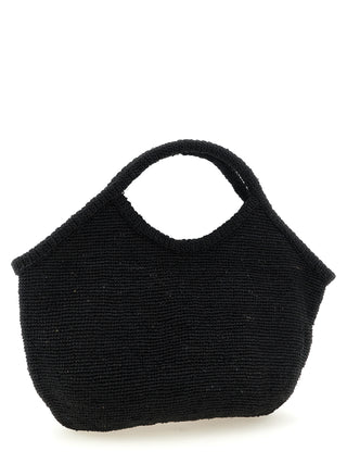 Bolso tote negro de rafia