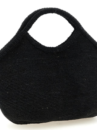 Bolso tote negro de rafia