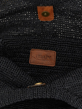 Bolso tote negro de rafia