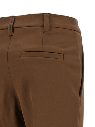Pantalones cortos marrones de algodón