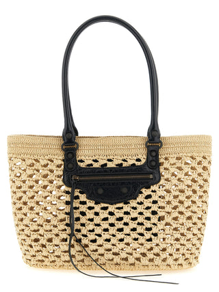 Beige Viscose Shoulder Bag