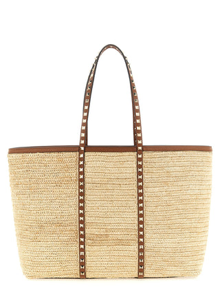 Beige Straw Tote Bag