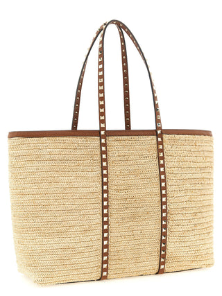 Beige Straw Tote Bag
