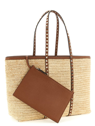 Beige Straw Tote Bag