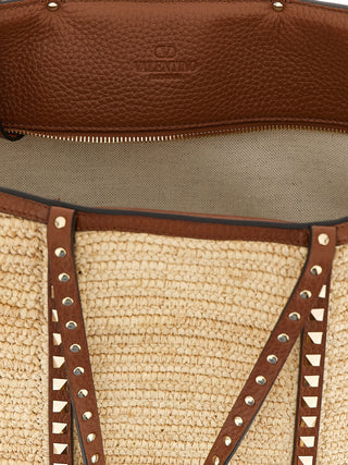 Beige Straw Tote Bag