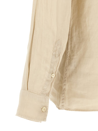 Beige Linen Polo Shirt