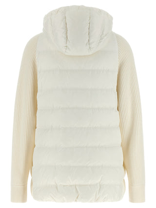 White Polyester Full-Length Jacket