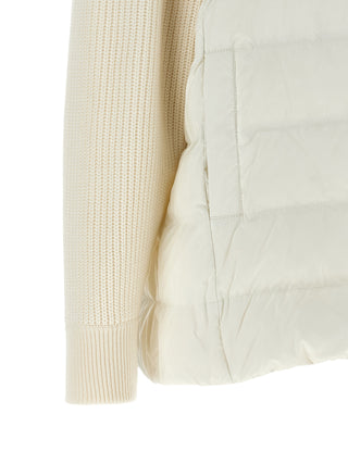 White Polyester Full-Length Jacket