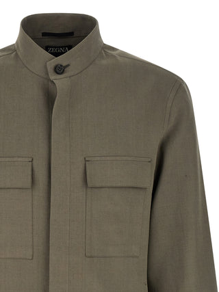 Gray Linen Blouse