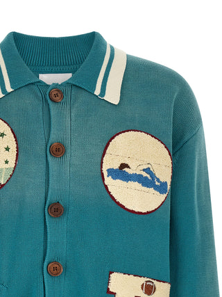 Blue Cotton Cardigan