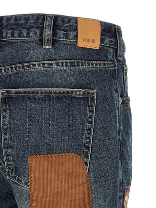 Blue Cotton Straight-Leg Jeans