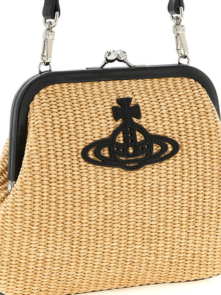 Beige Cotton Clutch Bag