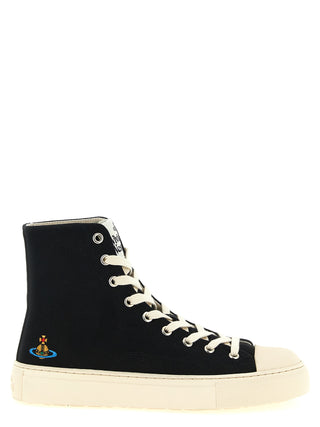 Bicolor Cotton High Top Sneakers