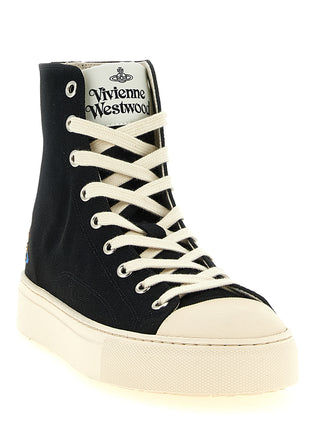 Bicolor Cotton High Top Sneakers