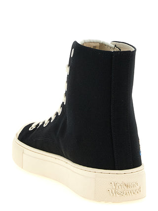 Bicolor Cotton High Top Sneakers