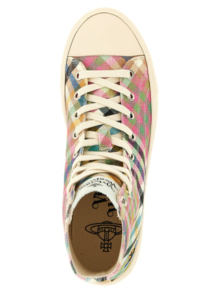 Multicolor Cotton High Top Sneakers