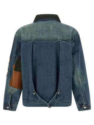 Chaqueta azul de mezclilla de algodón