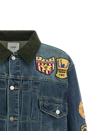 Chaqueta azul de mezclilla de algodón