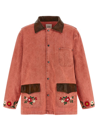 Chaqueta larga de algodón multicolor