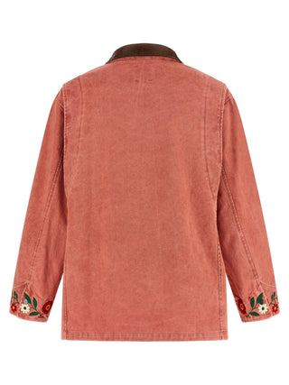 Chaqueta larga de algodón multicolor