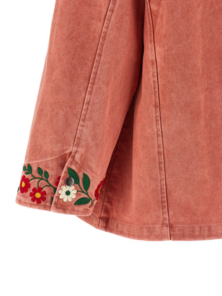 Chaqueta larga de algodón multicolor