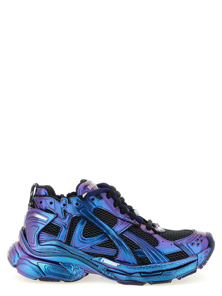 Blue Polyethylene Athletic Sneakers