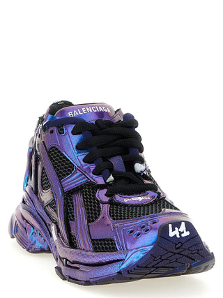 Blue Polyethylene Athletic Sneakers
