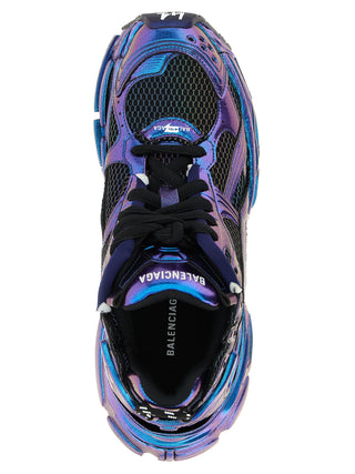 Blue Polyethylene Athletic Sneakers