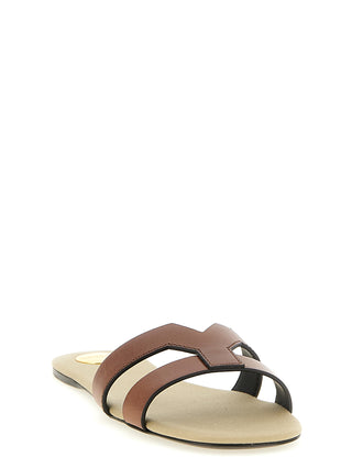 Chanclas de becerro marrón