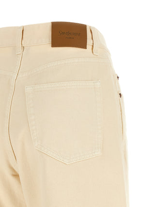 Vaqueros de algodón beige