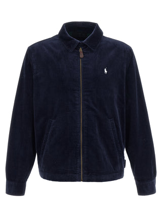 Blue Cotton Full-Length Jacket