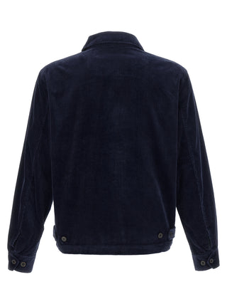 Blue Cotton Full-Length Jacket