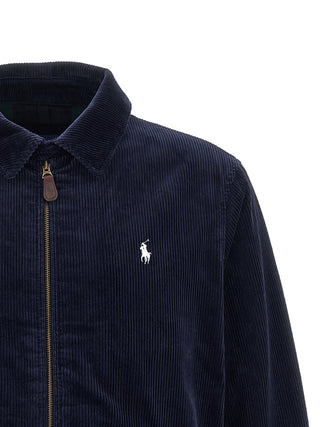Blue Cotton Full-Length Jacket