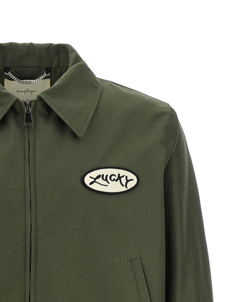 Bicolor Polyester Full-Length Jacket