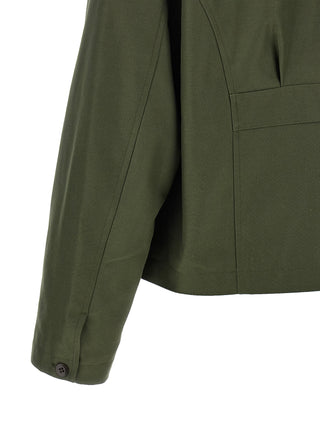 Bicolor Polyester Full-Length Jacket