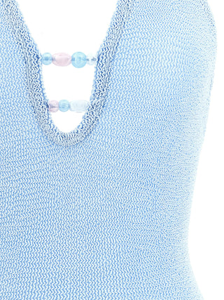 Blue Polyamide One-Piece Swimsuit