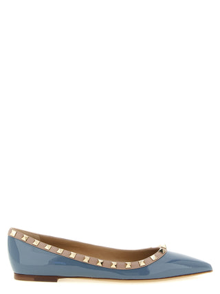 Gray Leather Ballet Flats