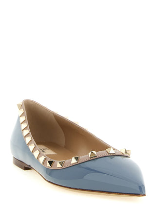 Gray Leather Ballet Flats