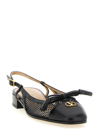 Black Leather Ballet Flats
