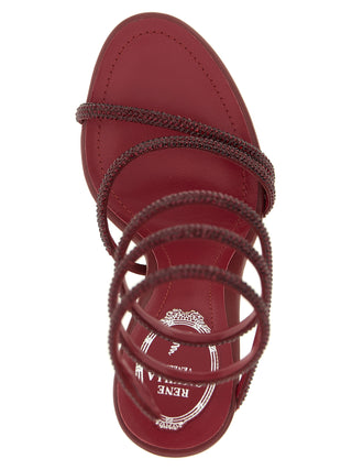 Bordeaux Viscose Stiletto Heel Sandals
