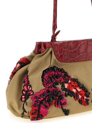 Multicolor Cotton Clutch Bag