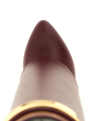 Bordeaux Calfskin Over The Knee