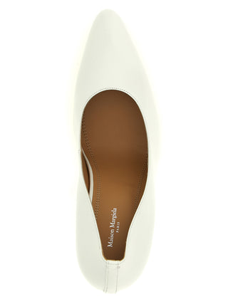 White Lambskin High Heel Pumps