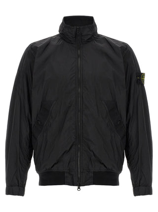 Black Polyamide Full-Length Jacket