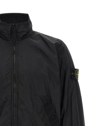 Black Polyamide Full-Length Jacket