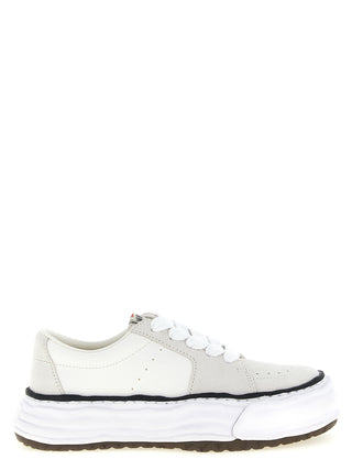 White Cowhide Platform Sneakers