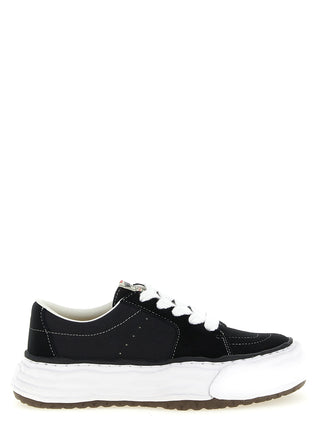 Black Cowhide Platform Sneakers