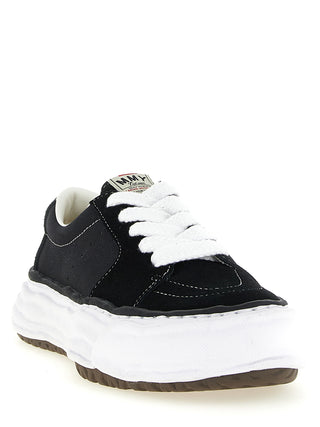 Black Cowhide Platform Sneakers