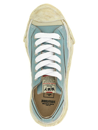 Zapatillas bajas de piel de vaca azul